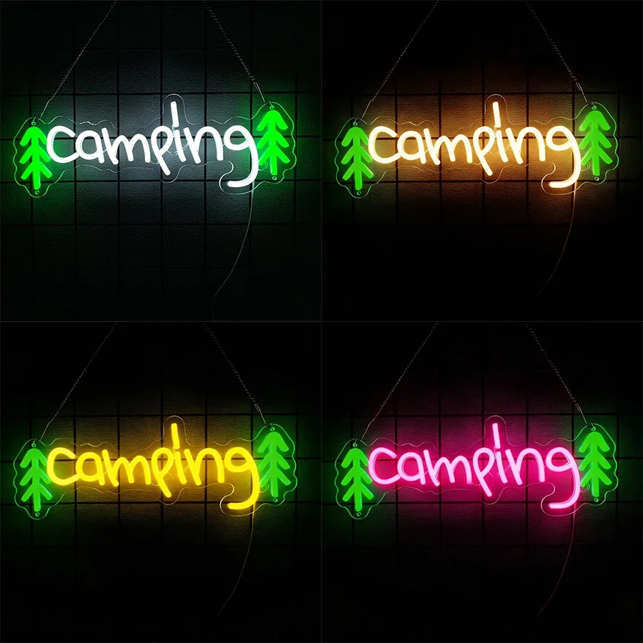 

Camper Party Light Icon, Used In Bars, Clubs, Outdoor Cars, Man Cave Decor, Outdoor Enthusiasts Gifts，Camping Led Neon Sign.