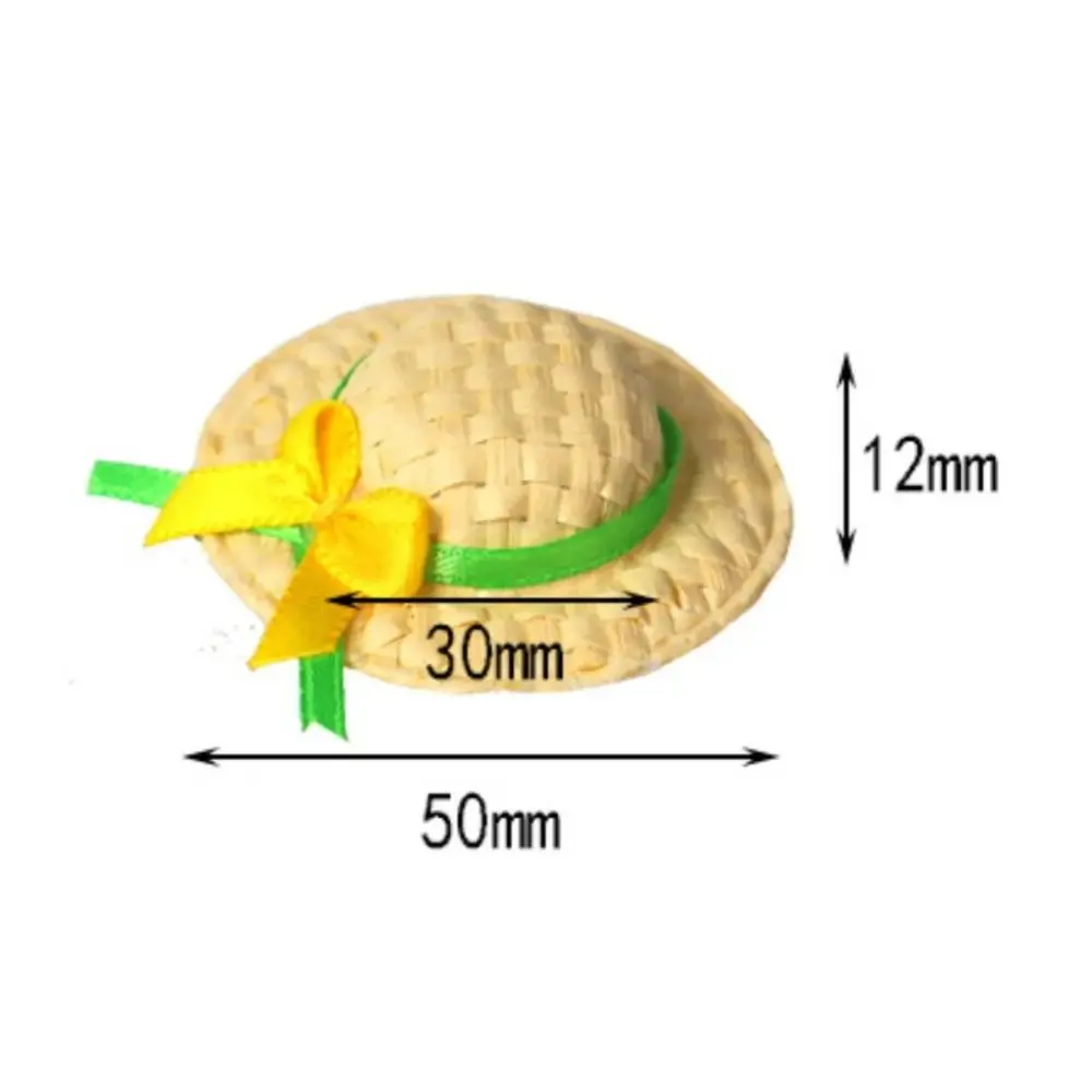 Criativo tamanho em miniatura casa material de palha em miniatura proteção solar chapéu de palha design artesanal diy boné de sol acessórios