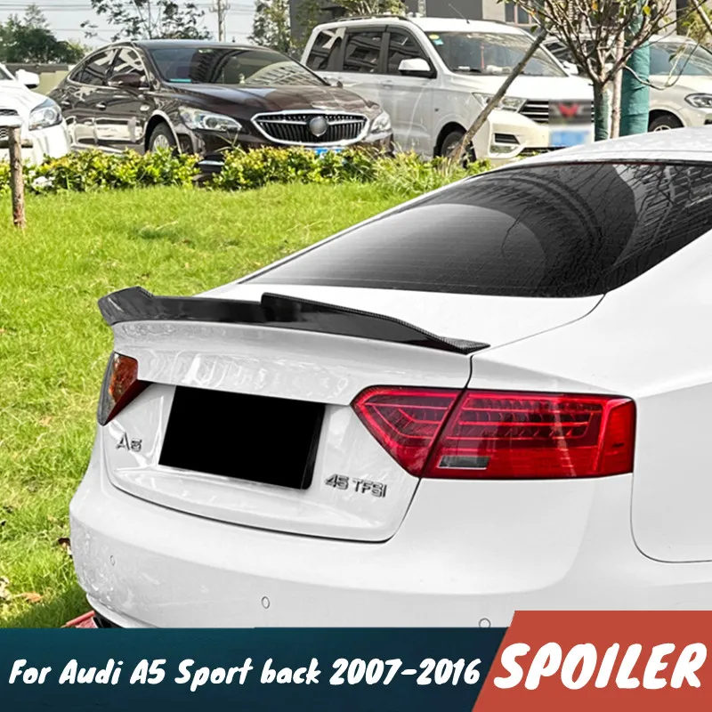 

For 2007-2016 Audi A5 8T 4door Sport back ABS Plastic Car Rear Trunk Lid Spoiler Wings Car Tuning Accessories Part