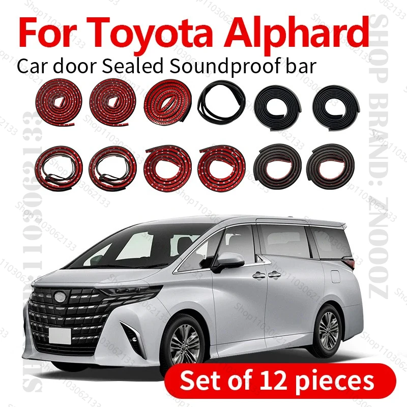 

For Toyota Alphard Car Door Seal Strip Rubber Double Layer Sealing Protector Soundproof Strip Dustproof Seal Strip 12 PCS Set