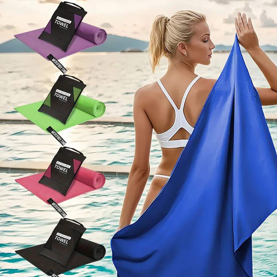 1 Stück Saugfähiges und Schnell Trocknendes Mikrofaser-Reisehandtuch Superweiches Kompaktes Sporthandtuch Campinghandtuch