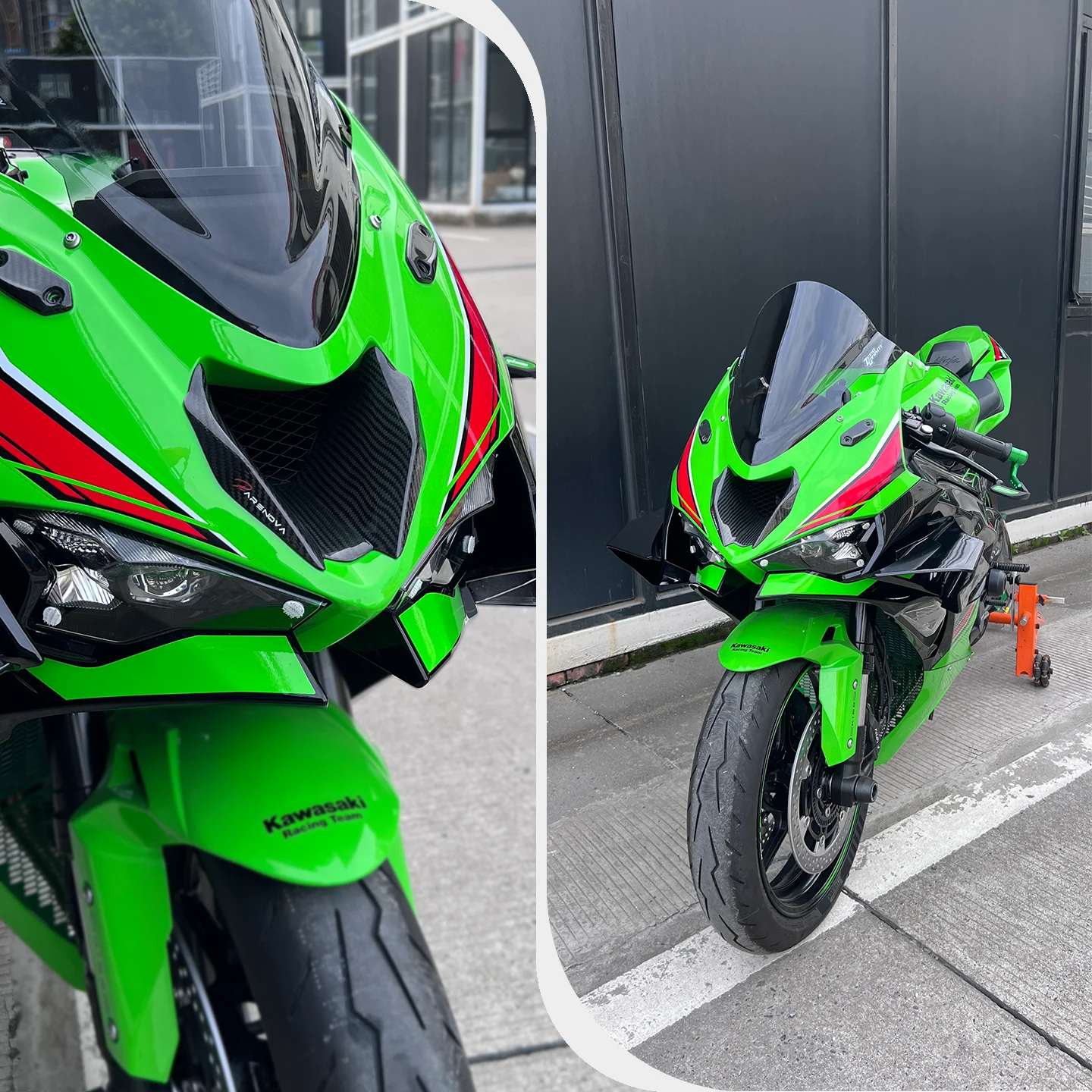 Lightweight Carbon Fiber Air Intake Replacement For Kawasaki Ninja 636 ZX-6R 2024-2026 Motorbike High Speed Racing Modification