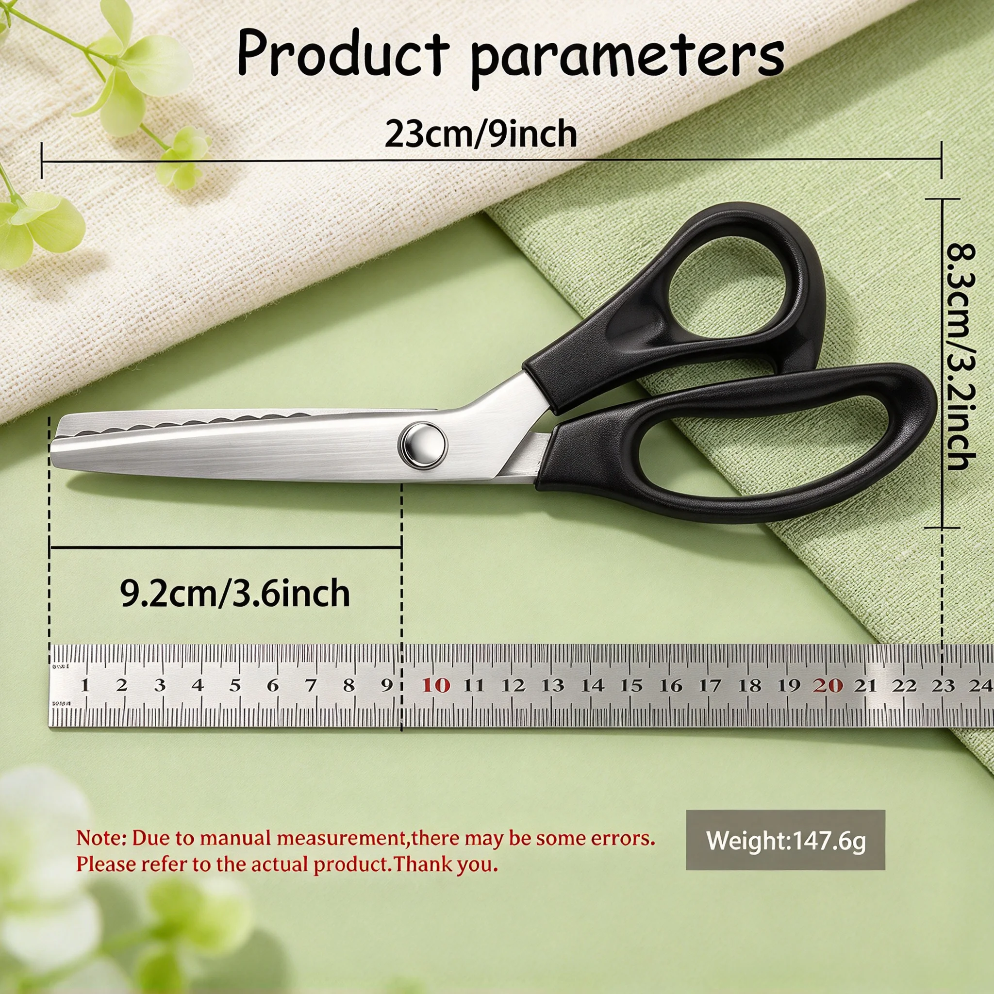 1/2/3/4/5/6PCS,Wave Edge Shears DIY Craft Fabric Scissors Serrated Fabric Edge Scissors 5mm Tooth Pitch Tailor Pinking Shears