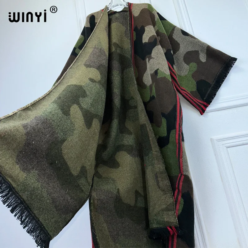 WINYI winter clothes women new Cashew print tassels Luxury Fur Loose OverCoat Thick Warm long down coat Europe cardigan jacket