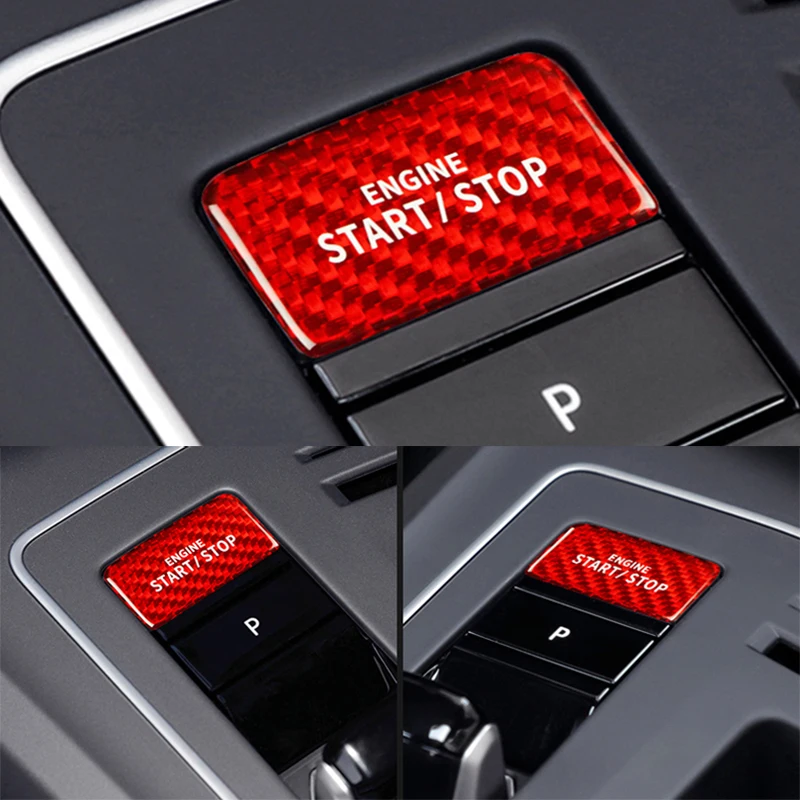 

For VW Golf 8 MK8 Accessories Car Engine Start Stop Button Switch Cover Trim for Volkswagen Golf 8 2020-2022 Real Carbon Fiber