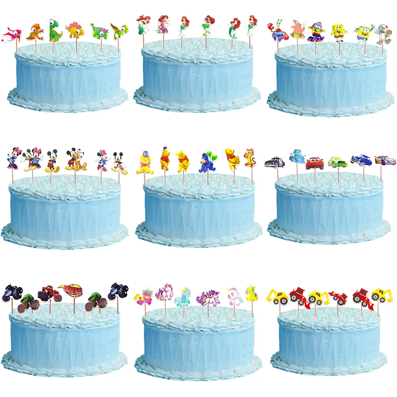 50/30pack Disney Cake Decoration Frozen Cake Cupcake Toppers Cake Flag for Baby Shower Happy Birthday Supplies Party Cake Decor