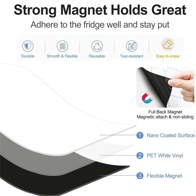 AP-4 PCS Placa branca magnética de apagamento a seco Placa de apagamento a seco Tecnologia resistente a manchas, 12 x 8 polegadas