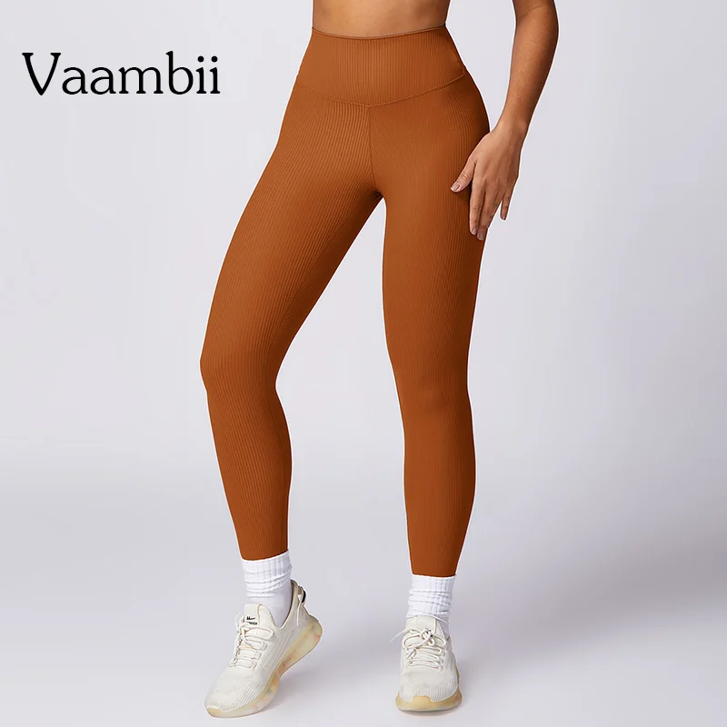 

High Waist Ribbed Sweat Pants Woman Running Biker Yoga Pants Workout Hip Lifting Tights Women's Seamless Gym Sports Leggings