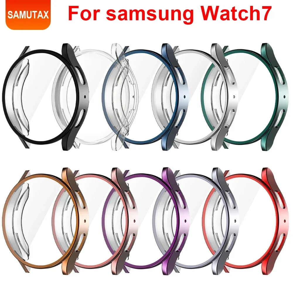 Capa tpu para samsung galaxy watch 7 40mm 44mm, capa completa protetora de tela para samsung watch7 40mm/44mm, capa protetora macia