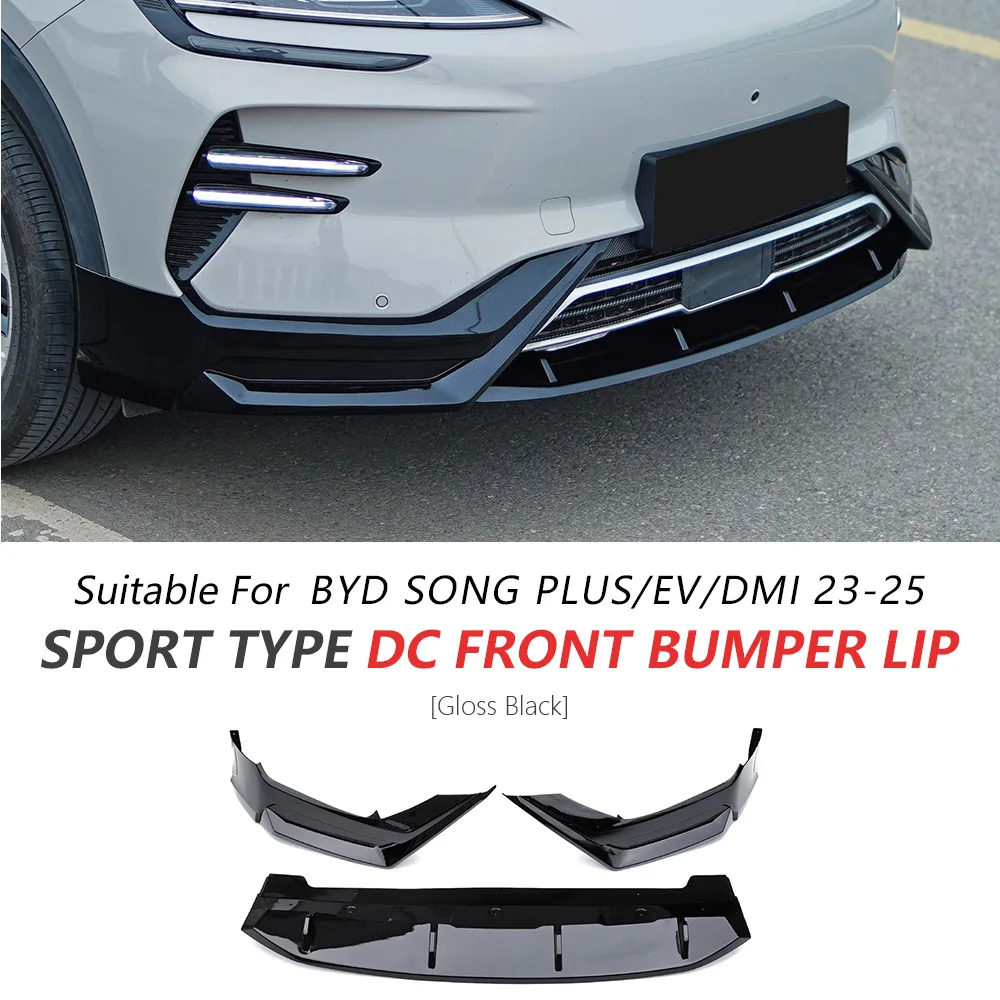 Car Body Kits Extension for BYD Song Plus/ Seal U+ 2023-2025 Sport ABS Front Bumper Lip Glossy Black Rear Diffuser Body Tuning