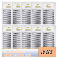 Aguud 10 Trays/lot Premade Volume Fans Lashes Narrow Stem Pointy Base Eyelash Extensions Wholesale Soft Russian Volume Fans Lash