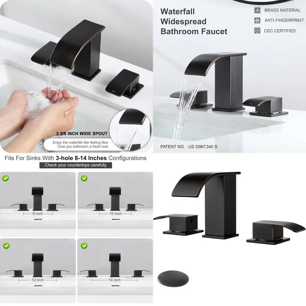 

8 Широко распространенных смесителей для раковины в ванной комнате из масляной бронзы со сливом и двумя ручками