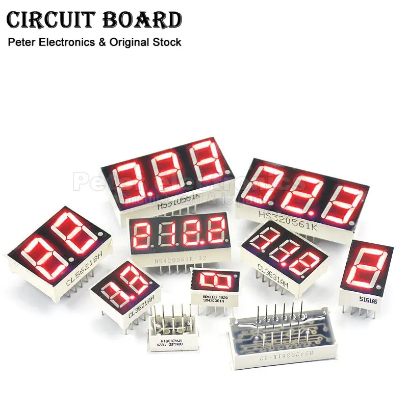 5pcs Red LED Digits Display 0.28Inch 0.36Inch 0.4Inch 0.56Inch 0.8Inch 1Bit 2Bit Cathode Anode 7 Segment Led Display Board
