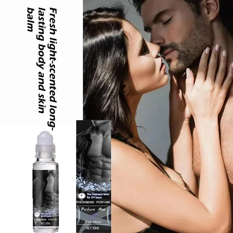 Perfume de feromonas portátil para hombres, Colonia Roll-On, fragancia para citas románticas, coqueteo sexual, estimula el aceite de Perfume de feromonas