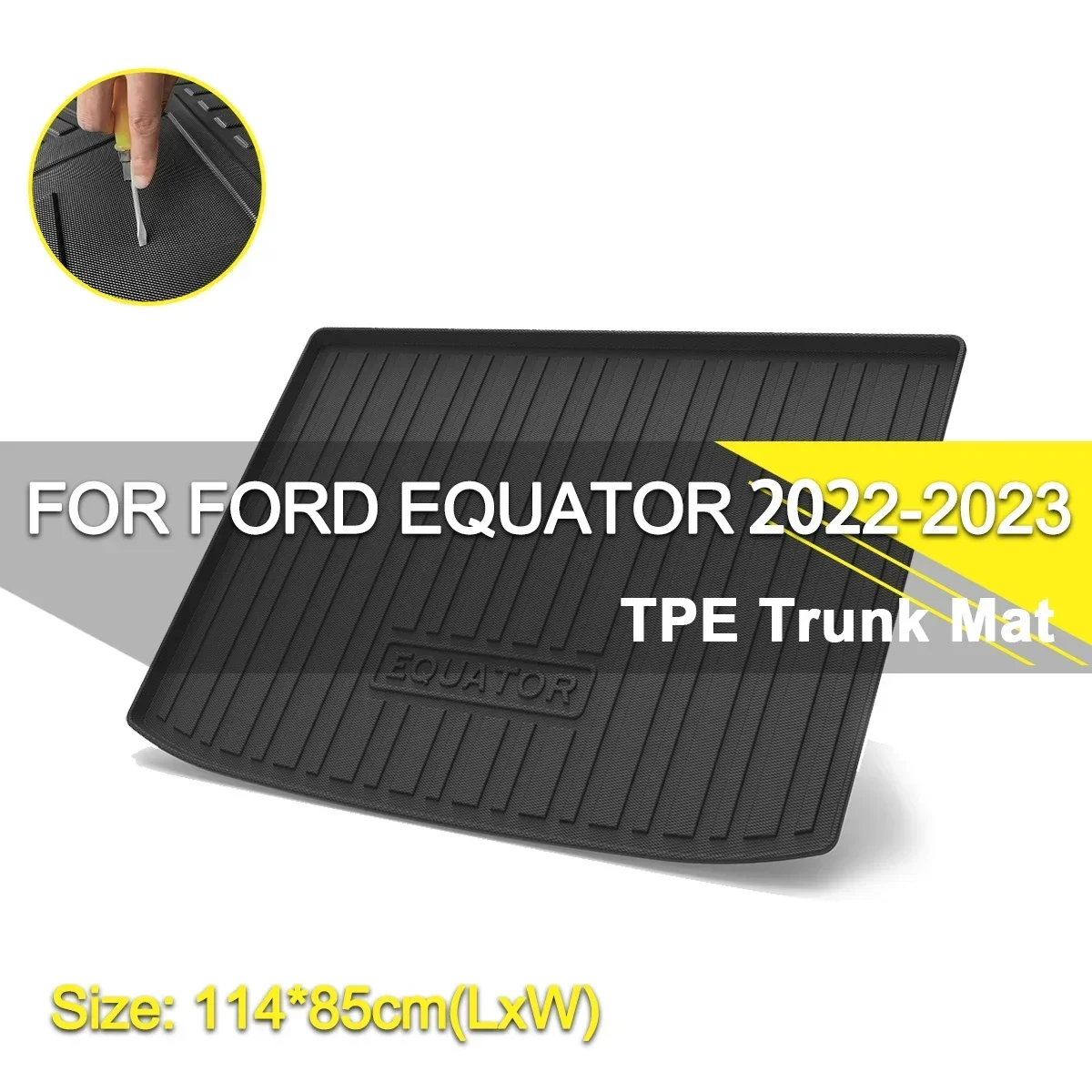 

Car Rear Trunk Cover Mat Waterproof Non-Slip Rubber TPE Cargo Liner Accessories For Ford Equator 2022-2023