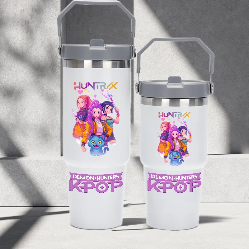 K-pop Demon Hunters HUNTR X Rumi Mira Zoey Jinu Celine Kpop Пластиковая чашка для воды K Pop Пляшка для питья School Huntrix Gourde