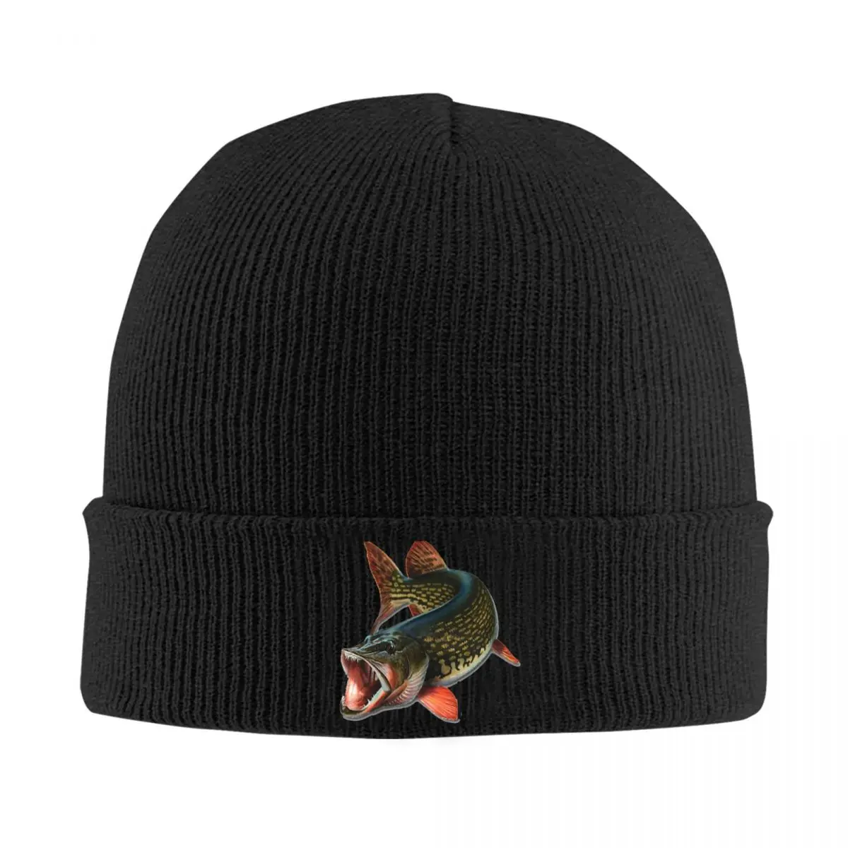 Northern Pike Fish Warm Knitted Cap Fashion Bonnet Hat Autumn Winter Outdoor Beanies Hats for Men Women Adult