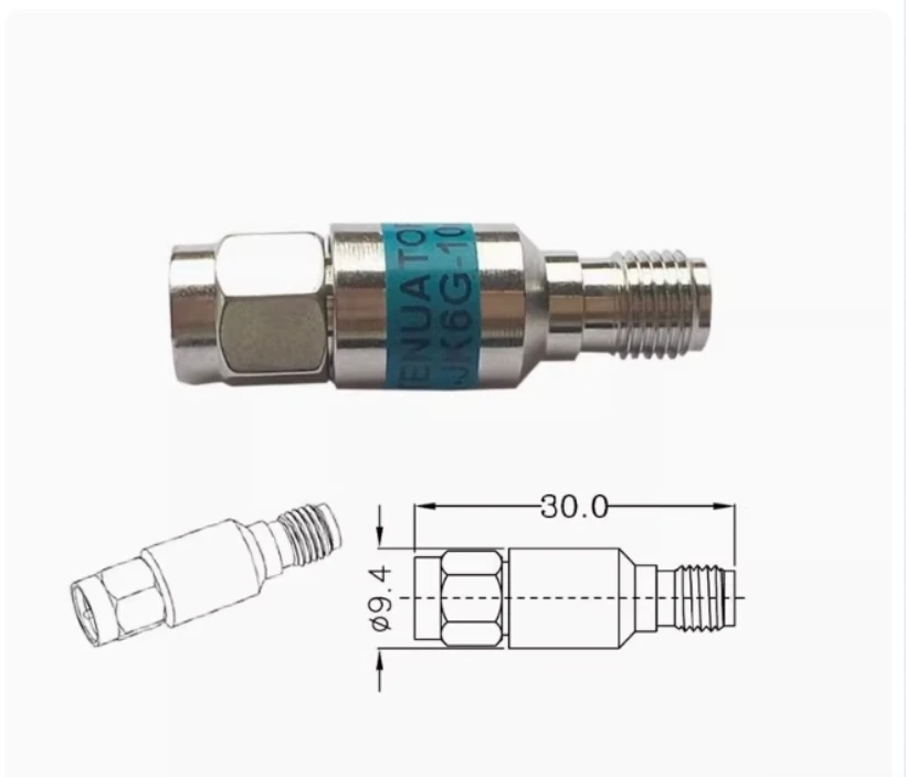 Atténuateur Coaxial SMA/atténuateur de Signal de puissance RF fixe 0-6G 1dB/15DB/20dB/30dB