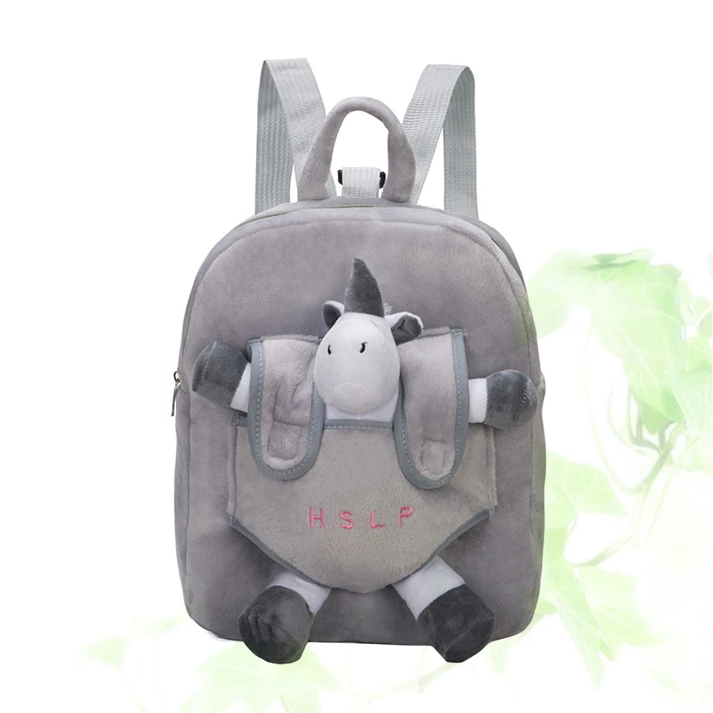 

Kids Toddler Unicorn Backpack Small Detachable Stuffed Animal Preschool Snack Bag Grey Kindergarten Bag Toddler Backpack
