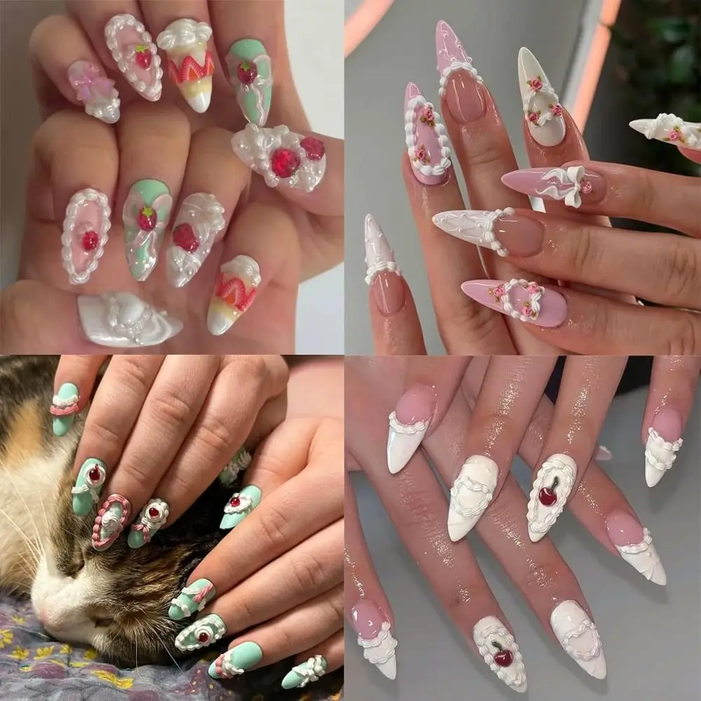 الإبداعية كريم الدانتيل مسمار الفن العفن سيليكون DIY الأظافر قالب شفاف مسمار الديكور الراتنج قوالب #4