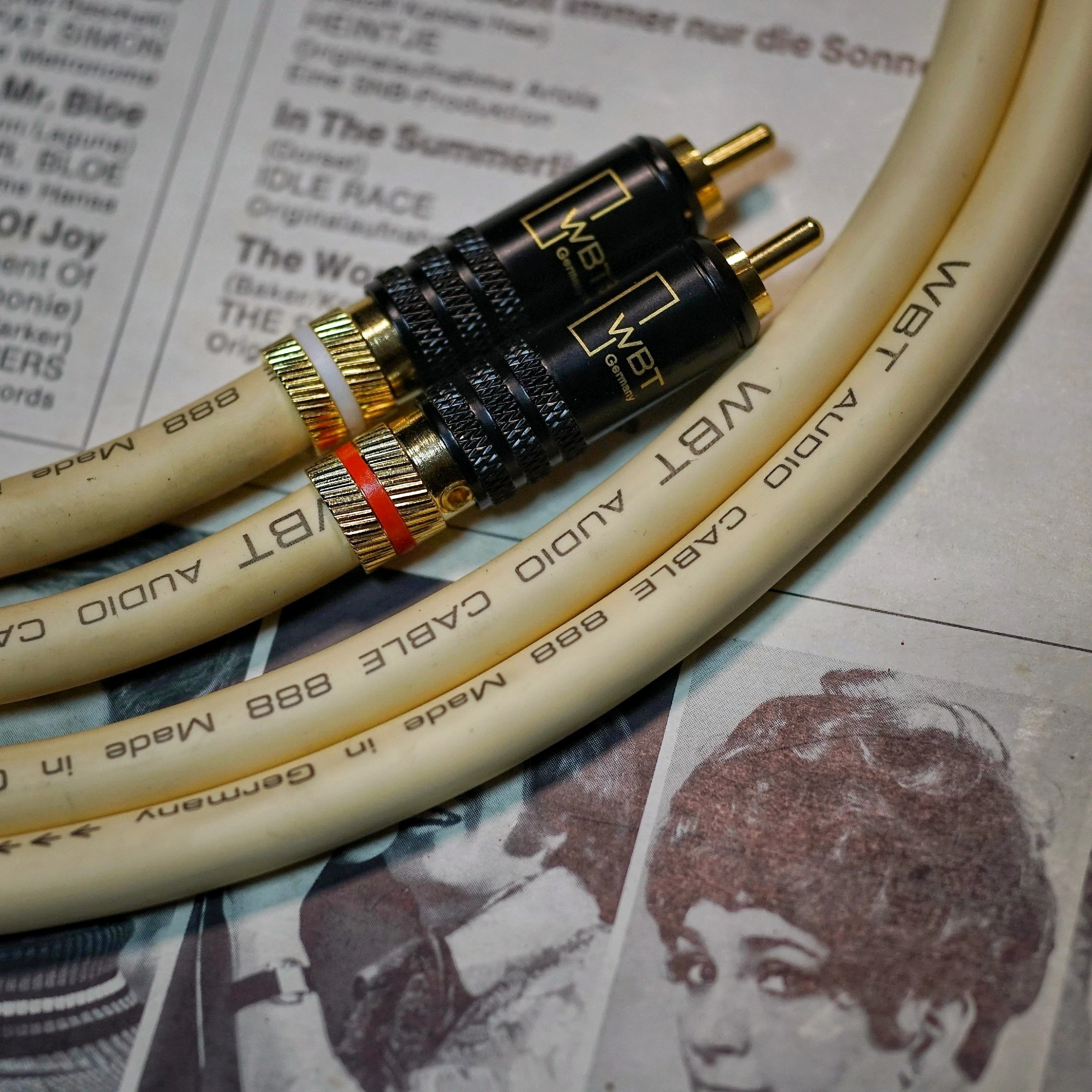 Original WBT 888 RCA Audio Cable high purity OFC HiFi Lotus Signal wire CD Amplifier Interconnect line made in Germany