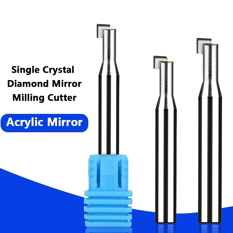 MCD Diamond Milling Cutter Chamfering Polishing End Mill Milling Blade Engraving Bit Carving Tools For Cutting Copper Aluminum