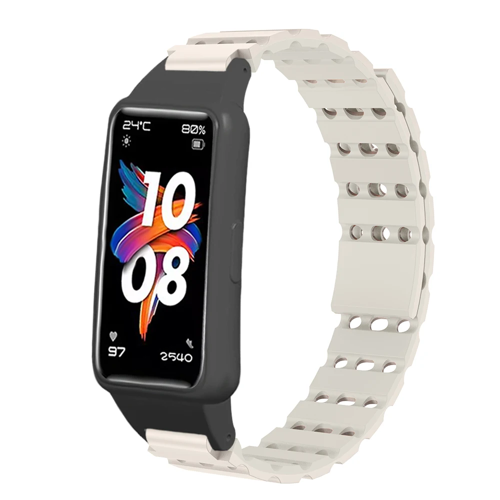 Спортивный магнитный ремешок для часов для Huawei B 6 6Pro 6NFC Honor B6 7 с силиконовым воздушным отверстием, быстросъемный дышащий ремешок для умных часов