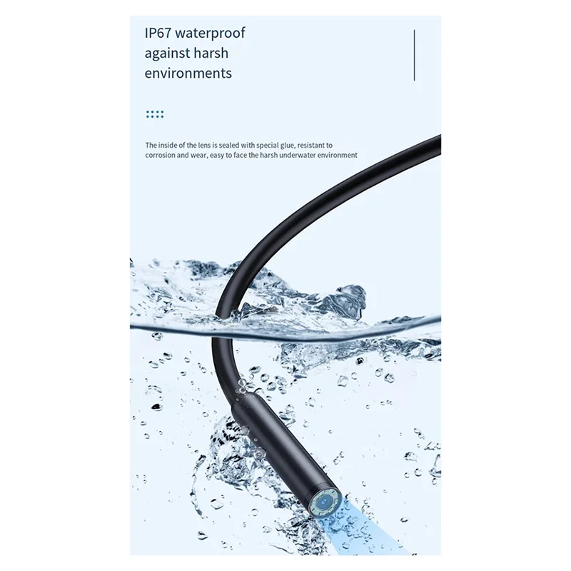W400D Industrial Endoscope Camera For Iphone IOS System HD1080P Waterproof Car Inspection Sewer Borescope Camera 8.0(Mm)