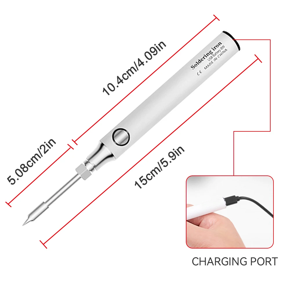 Pluma de soldador eléctrico inalámbrico, 8W, cable de rosca de carga USB, quemador, pluma de soldadura, ajuste de temperatura, equipo de soldadura