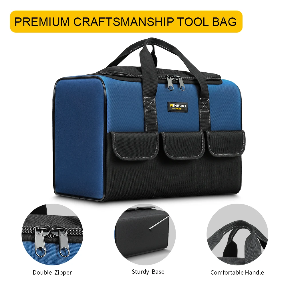WINHUNT, borsa per attrezzi (materiale in nylon da 1680 denari, con 5 tasche esterne, borsa per attrezzi specifica per elettricisti, ideale per Enthu fai da te