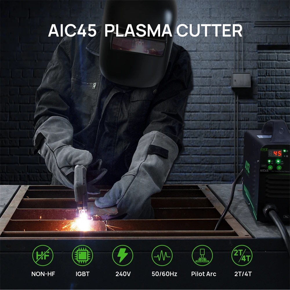 Aixz aic45 Plasmas chneid schweiß gerät 220V igbt Wechsel richter berührungs loser Pilot lichtbogen Luft plasmas ch neider 2t 4t Schneiden 10-16mm