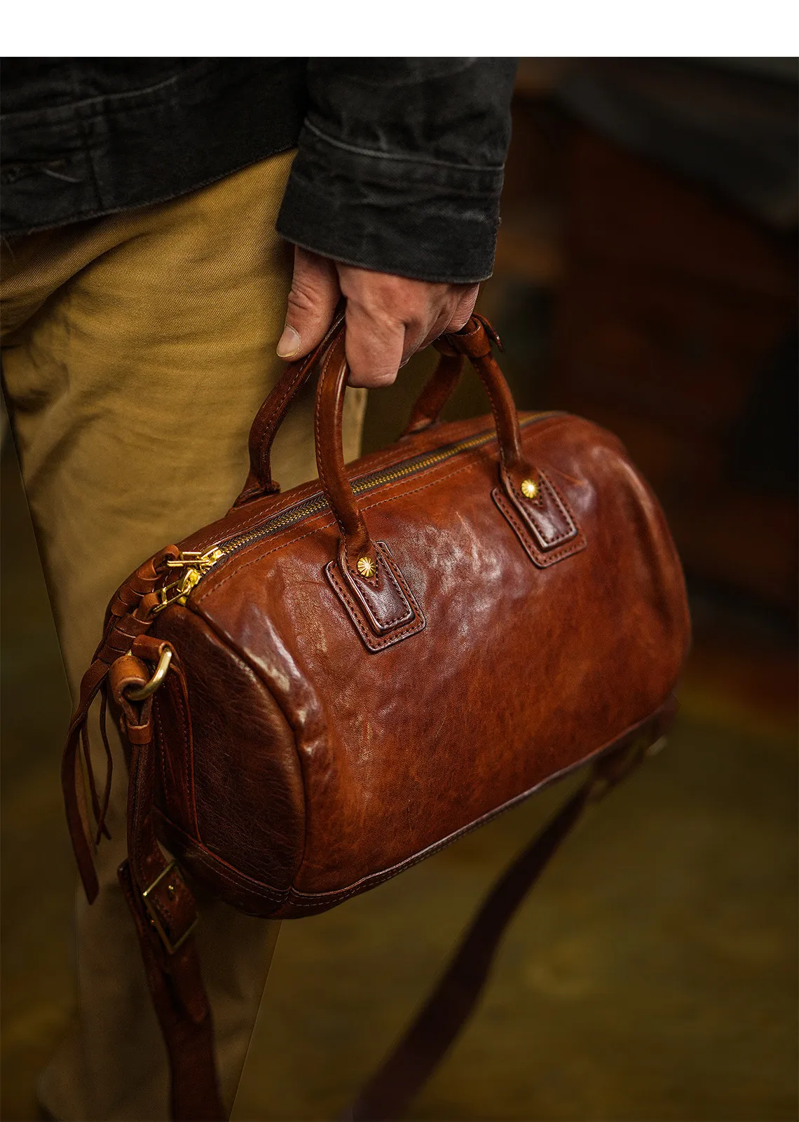 PNDME einfache Vintage-Hochwertige Herrenhandtasche aus erstklassigem Rindsleder für Wochenend-, Alltags- und Partyzwecke, luxuriöse Echtleder-Umhängetasche – Detail 10