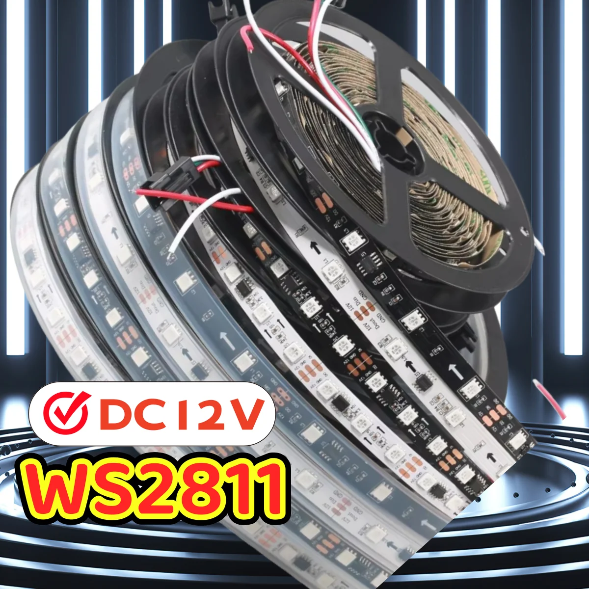 DC12V 5M RGB WS2811 LED Pixel Strip Light 1 Ic Control 3 Full Color 5050 Led Strip Ribbon Flexible Addressable Digital LED Strip