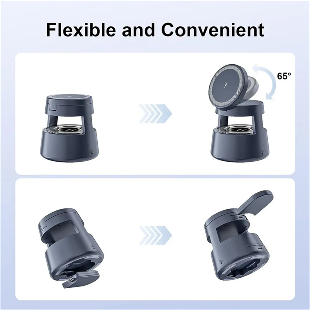 DT81 4 in 1 Magnetic Wireless Charger with LED Light Desktop Fast Charging Phone Stand for IPhone 16 15 IWatch Airpods