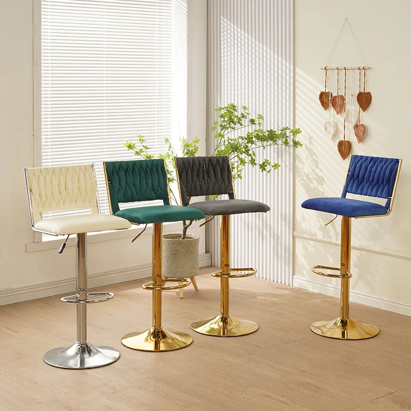 Rotating armless metal bar stool Modern minimalist design Commercial use Restaurant Cafe Hotel chair