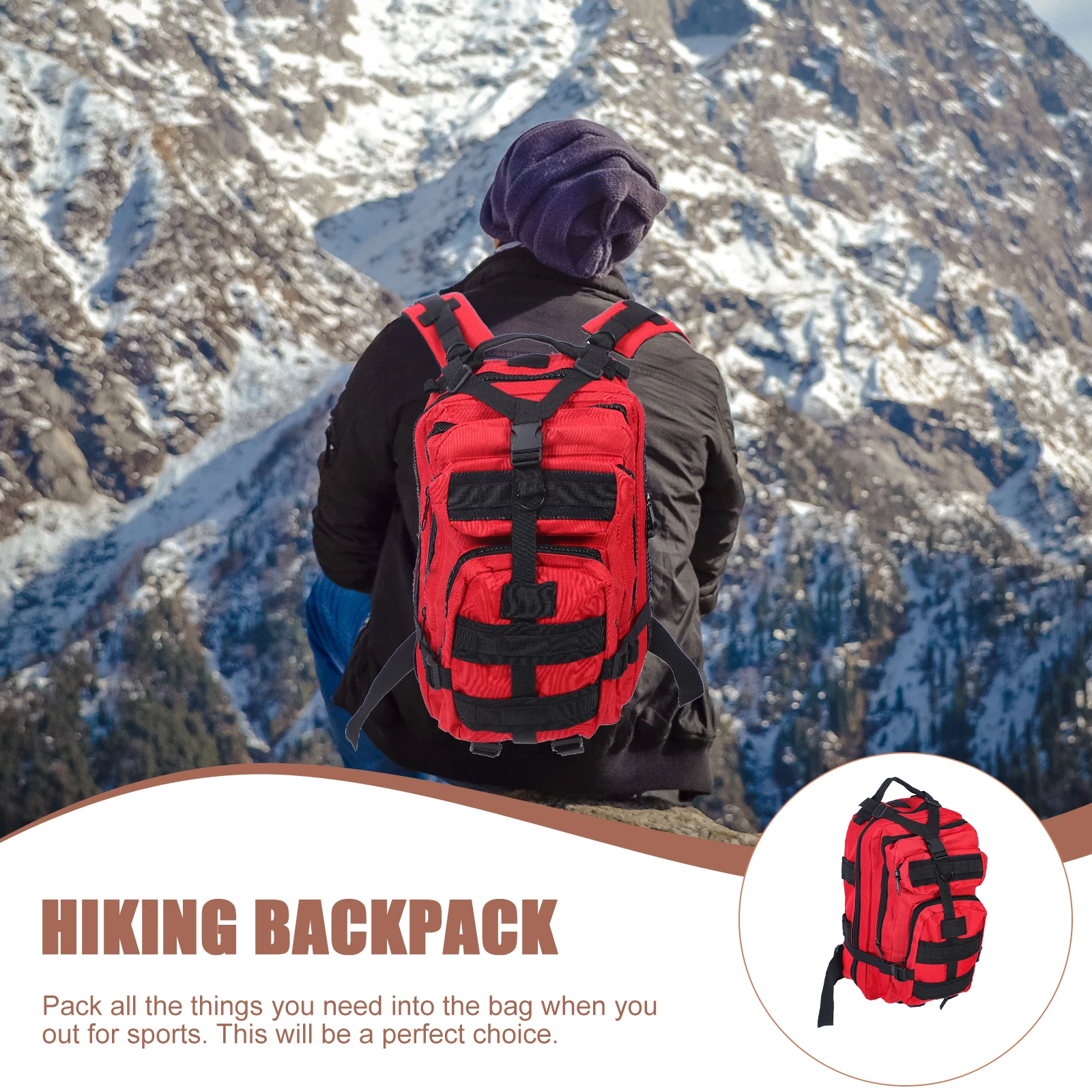 

Tactical Outdoor Backpack Large Capacity Camping Bag for Men Women Hiking Storage Hunting Gear Equipment