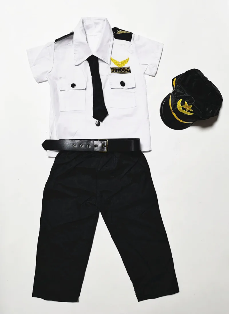 

Boys Pilot Costumes Cosplay Kids Flight Airplane Aircraft Air Force Costume Force Children Performance Dress