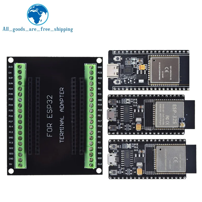 TZT ESP32 Development Board ESP-32S NodeMCU-32S MICRO/TYPE-C Wireless Module WiFi+Bluetooth ESP-WROOM-32 IOT Expansion Board