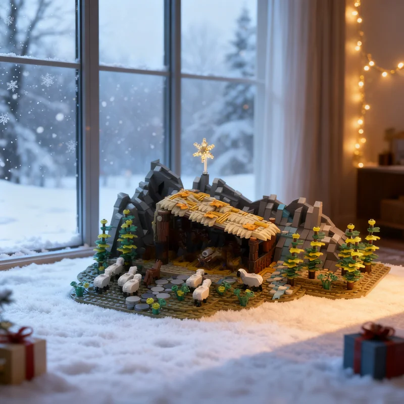 

1010pcs MOC Nativity Scene Seasonal Christmas Model Building Blocks Construction Toy Assemble Christmas Gift Creative DIY Idea