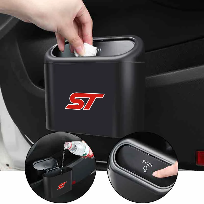 

Car Trash Bin Organizer Hanging Garbage Storage Box Accessories For Ford MK2 ST Line Racing RS S Kuga Fiesta Fusion Mondeo