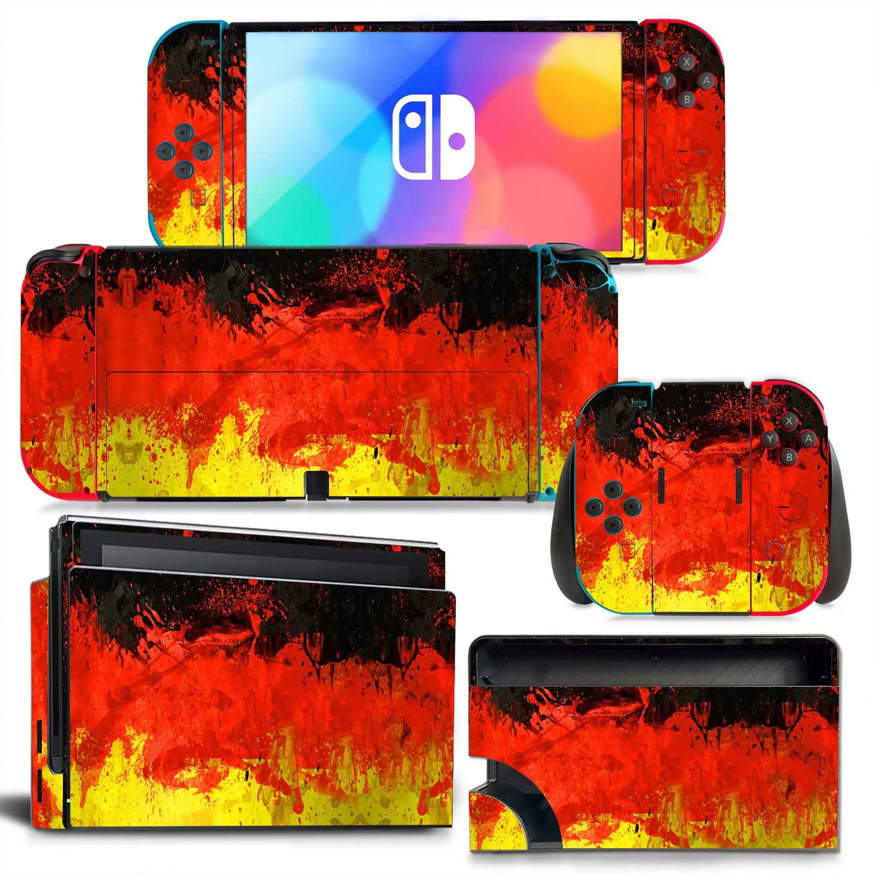 For Switch Oled Sticker Protection Vinyl Wrap Set Switch Oled Console Complete Set Support custom drawing