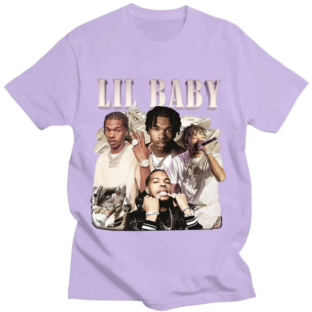 Hip Hop Rapper Lil Baby T-Shirt Vintage Grafik T-Shirt übergroße Baumwolle Kurzarm T-Shirts Streetwear Harajuku Streetwear