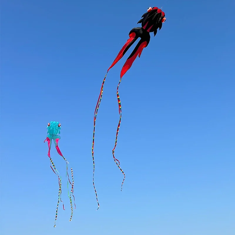 3D 10M 3-Color Goldfish Soft Kite Large Soft Animal Professional Kites Outdoor Inflatable Beach Kite Easy To Fly and Tear Proof