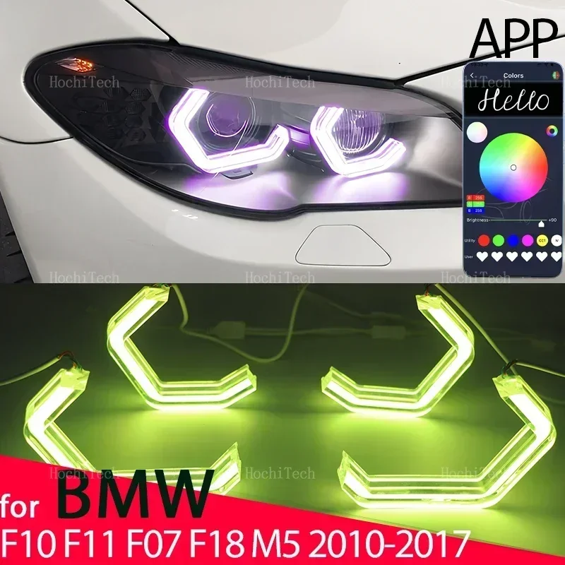 Car-styling Multi-colored RGB App Control LED Rings M4 Style Light for BMW 5 Series F10 F11 F07 F18 528i 530i 535i M5 2010-2017