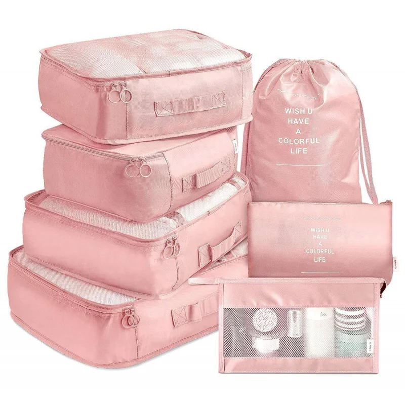 Travel Storage Bag Seven Piece Set, Travel Thick Luggage, Clothing Classification Storage Bag