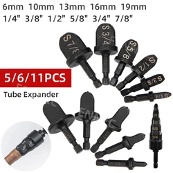 Tube Pipe Expander Hexagonal Handle Triangular Handle Copper Pipe Air Conditioner Repair Electric Bit Expansion Head 5 in 1