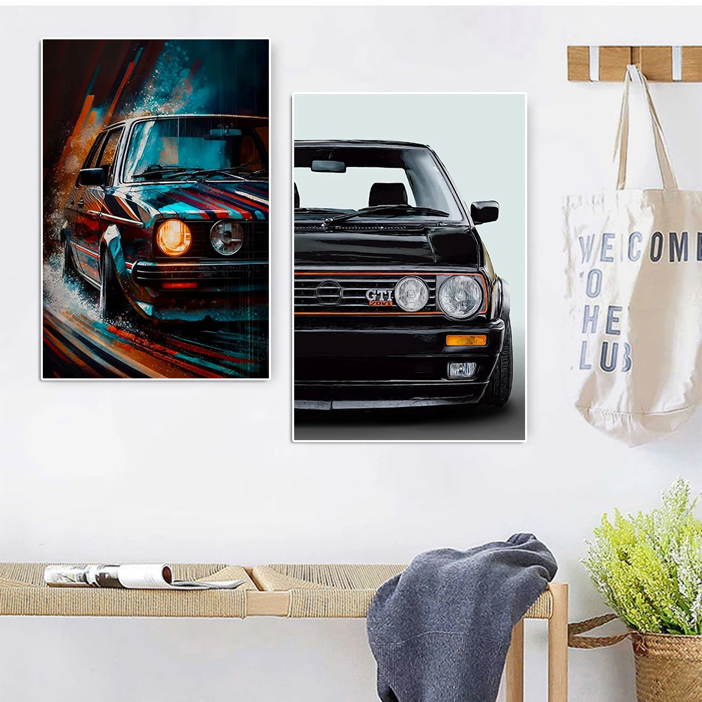 Modern Sports Car Graffiti Canvas Painting Luxury Retro Racing Poster Print Abstract Supercar Wall Art Living Room Home Decor