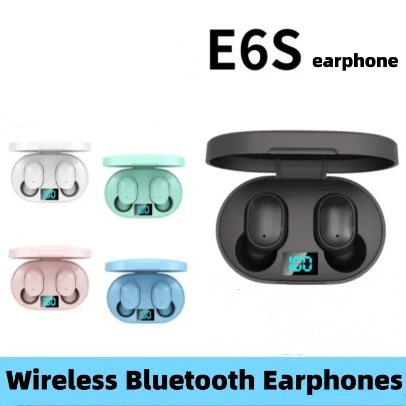 E6S Wireless Earphone Bluetooth 5.0 Headset Noise Cancelling Headsets with Microphone Music Sports Call Headphones