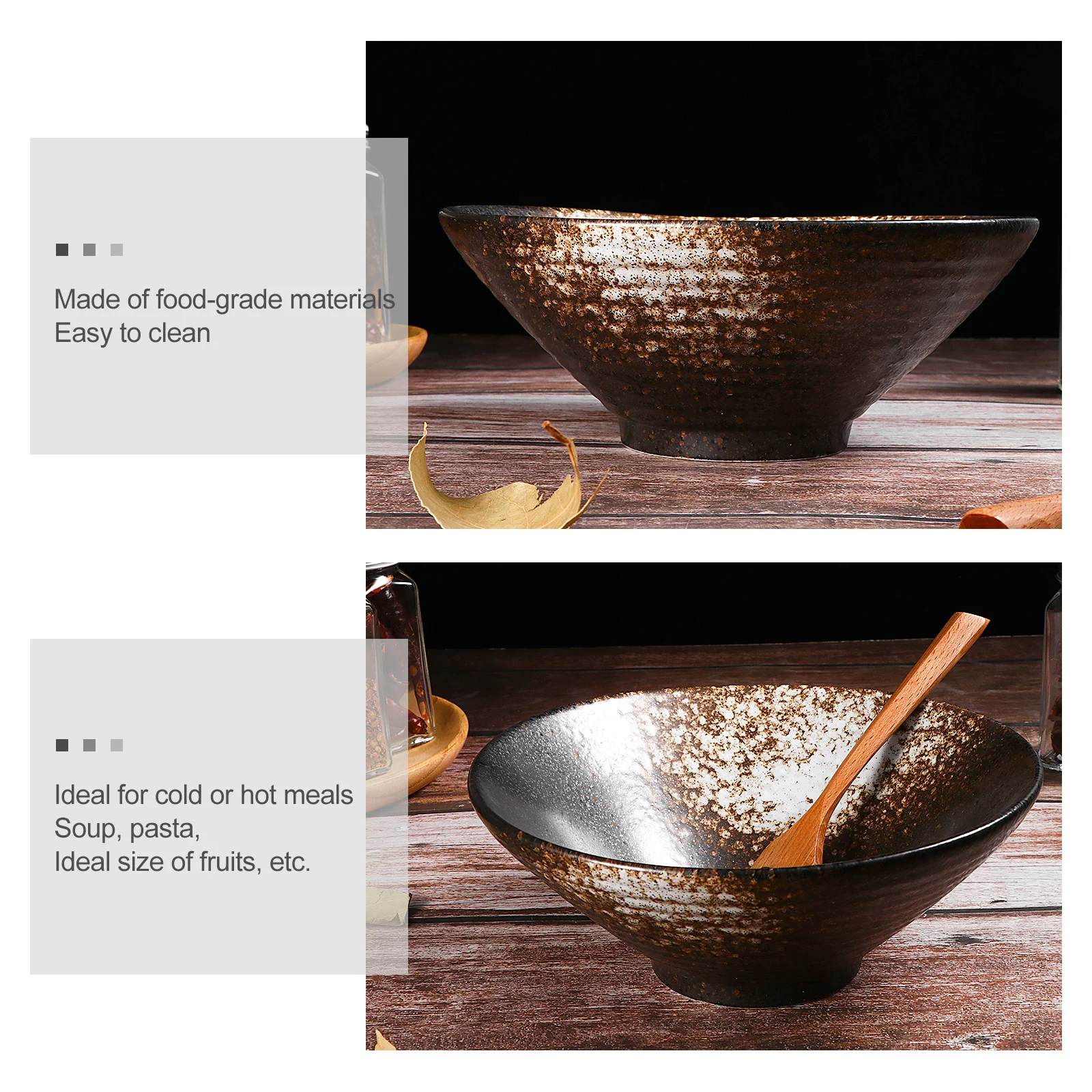 

Керамическая миска для рамэна в японском стиле, миска для супа, салата, лапши, контейнер для еды, безопасный, легко чистящийся контейнер для лапши