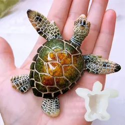 Turtle Epoxy Resin Silicone Mold Simulation Turtle Model Plaster Soap Mold DIY Fish Tank Crafts Clay Concrete Mold